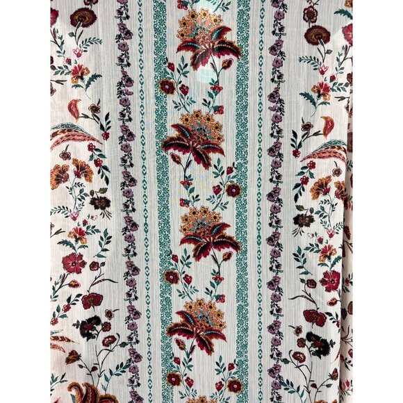 Mason & Belle Women Plus Size 3X Floral Open Front Kimono Cardigan Lace Trim New - Picture 7 of 10